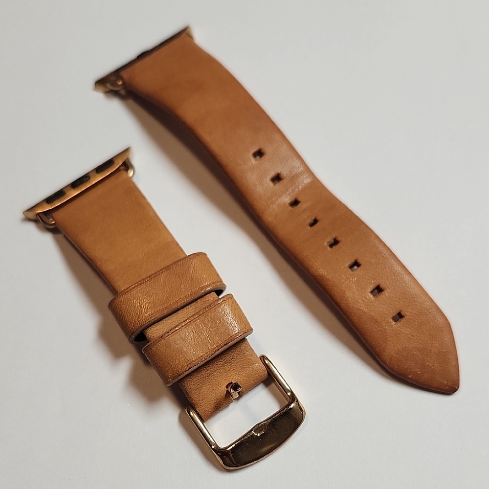Nomad Tan Leather Watch Band with Gold Hardware